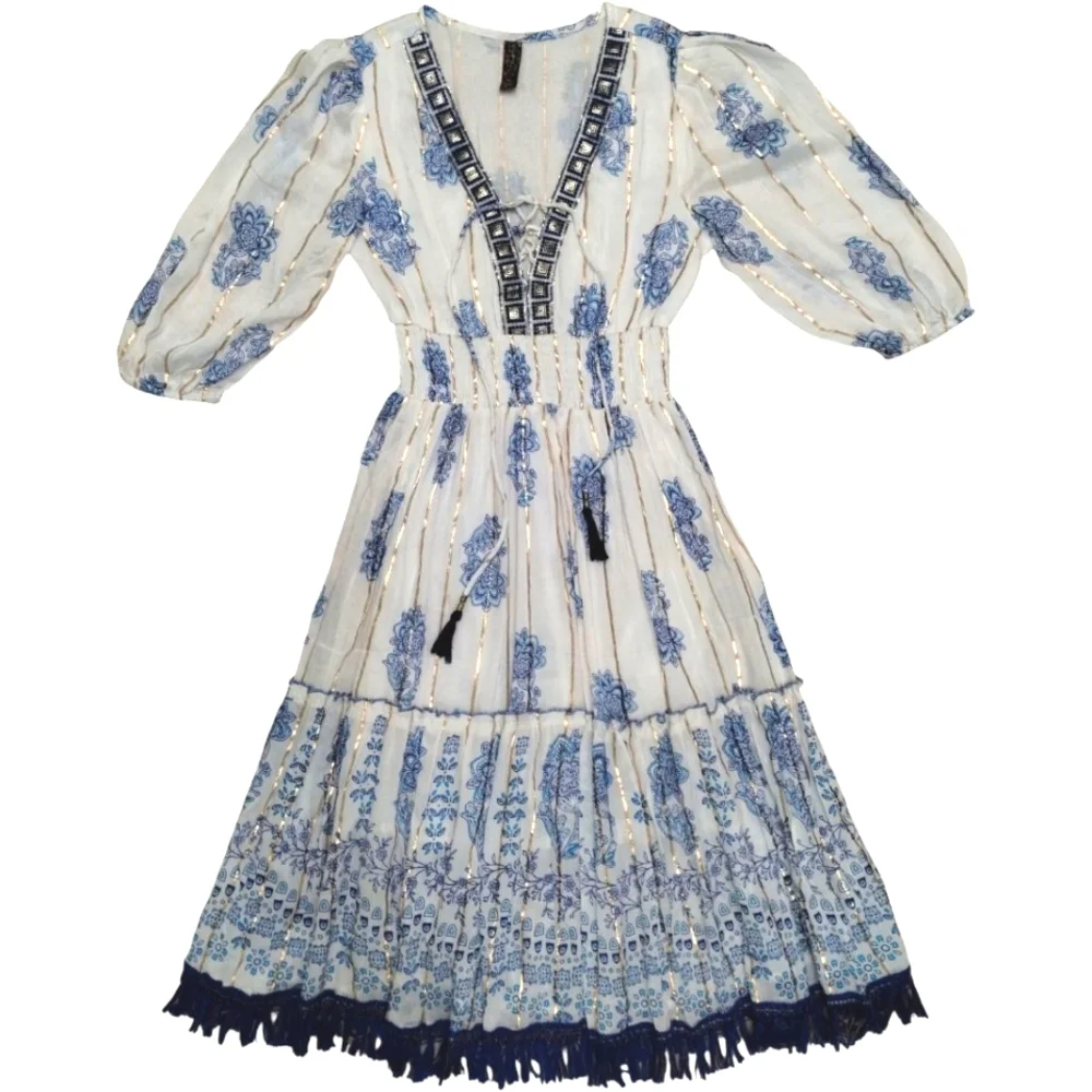 Anthropologie Me 2 Magic Embroidered Bohemian Long Sleeve Dress
